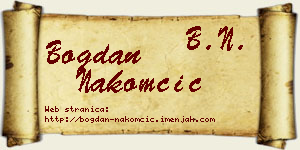 Bogdan Nakomčić vizit kartica
